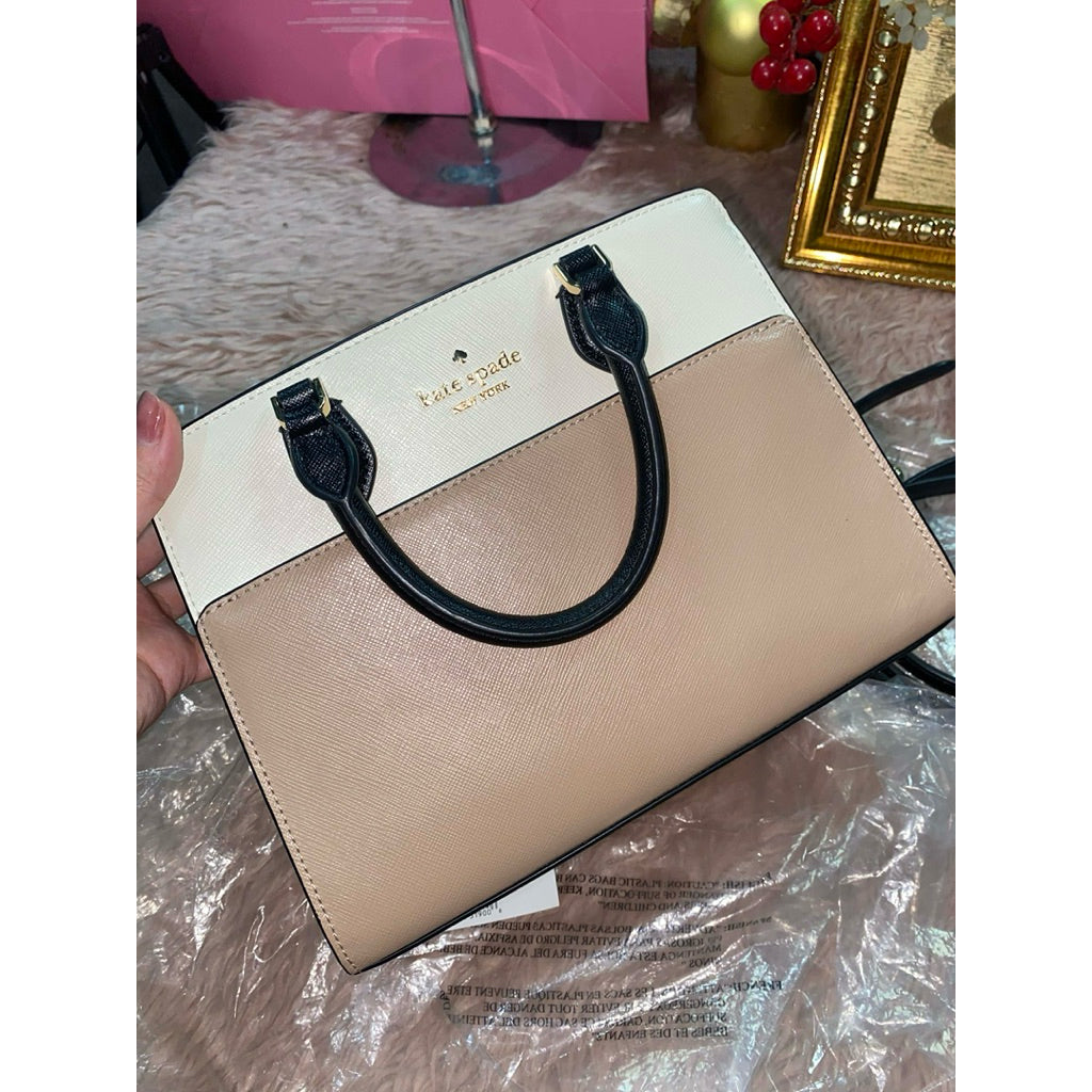 ORIG Preloved KS Madison Small Satchel Beige Bag