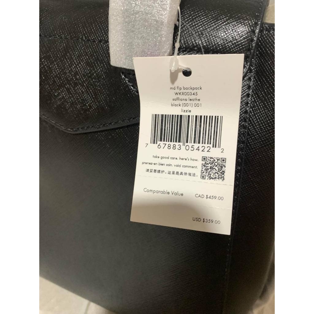 ORIG & IMPORTED KS Lizzie Medium Flap Backpack Black Bag