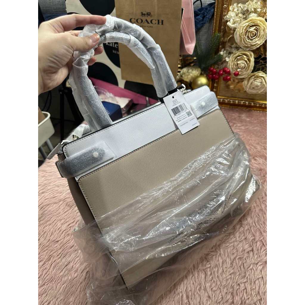 ORIG & IMPORTED KS Staci Large Satchel Beige Bag