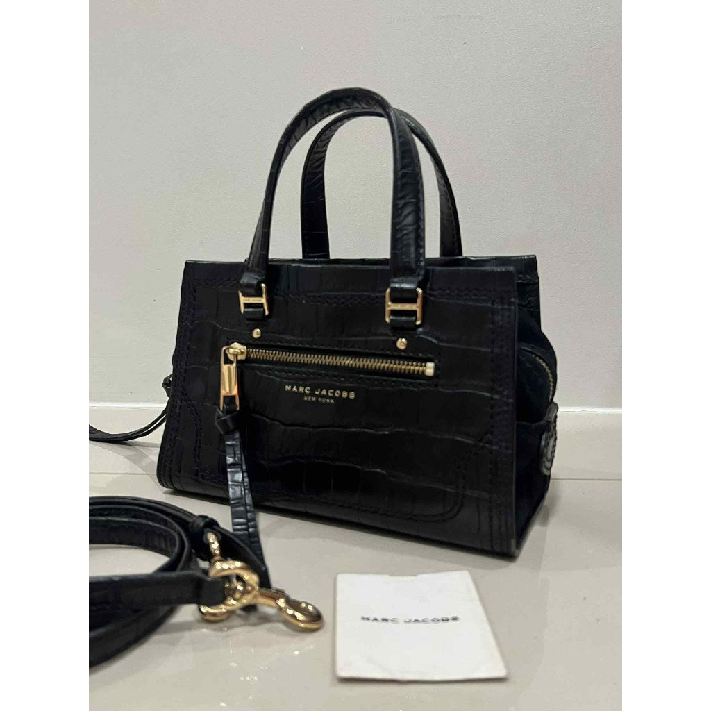 ORIG Preloved MJ Croc-Embossed Mini Cruiser Satchel Black Bag