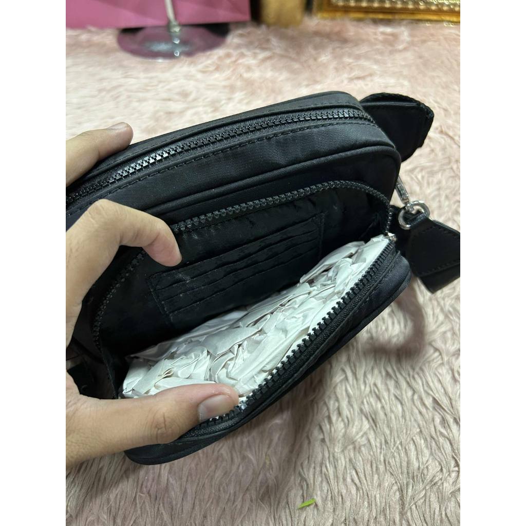 ORIG & IMPORTED Karl Lagerfeld KL Voyage Convertible Belt Nylon Bag Black