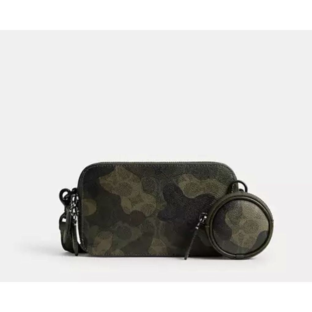 ORIG & IMPORTED CCH Charter Slim Crossbody Men Green Bag In Signature Camo Print with pouch