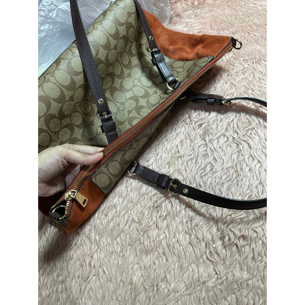 ORIG Preloved CCH Kleo Carryall Large Tote Orange Bag In Signature Canvas