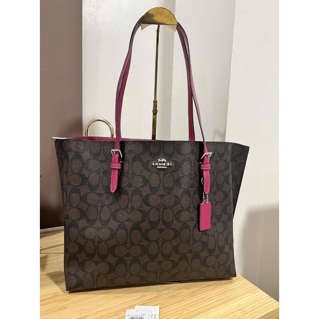 ORIG Preloved CCH Mollie Tote Large Brown/Purple Bag In Signature Canvas