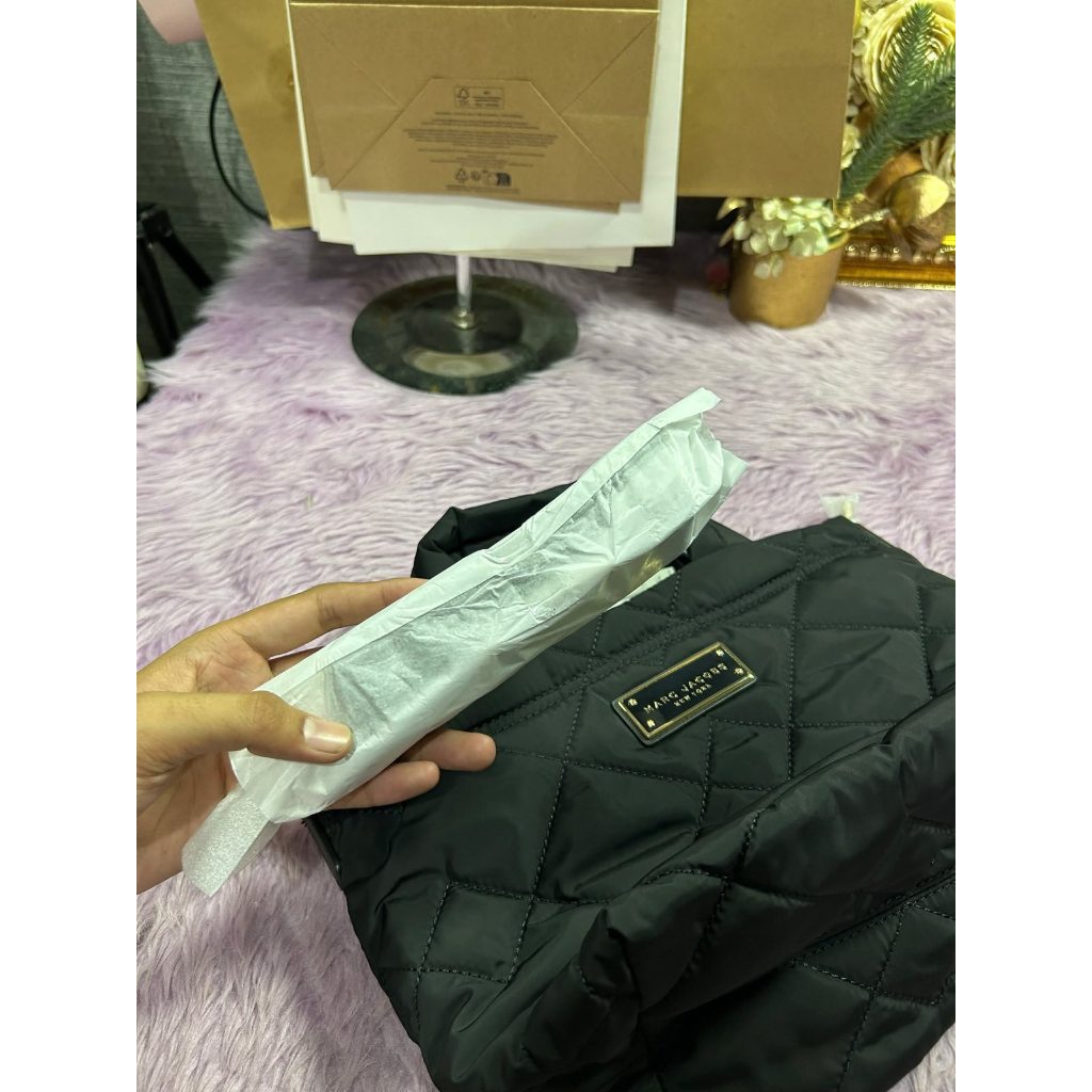 ORIG & IMPORTED MJ Quilted Nylon Mini Tote Bag in Black