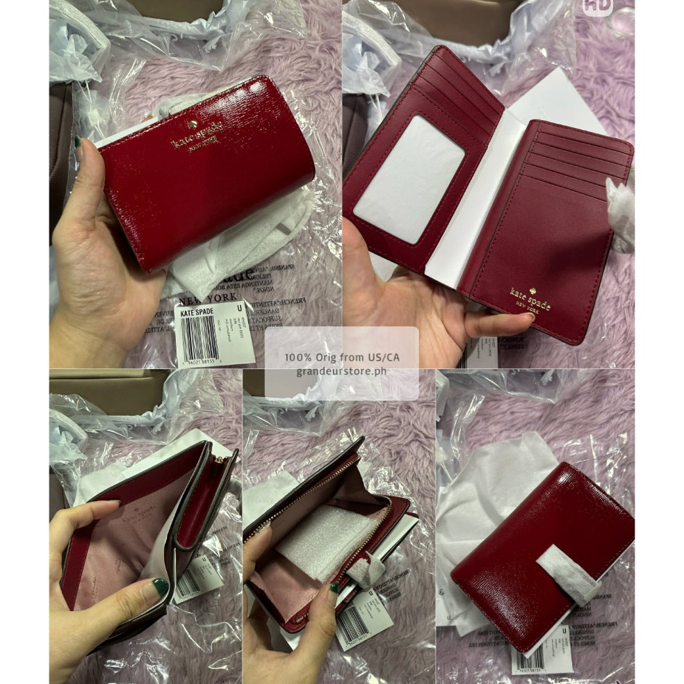 ORIG & IMPORTED KS Madison Staci Medium Compact Saffiano Bifold Wallet in BLACK BROWN