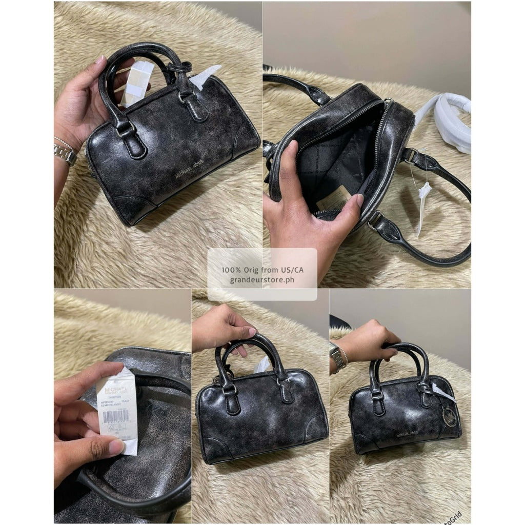 ORIG & IMPORTED MK Thompson Extra-Small Signature Logo Convertible Satchel Brown/White Bag