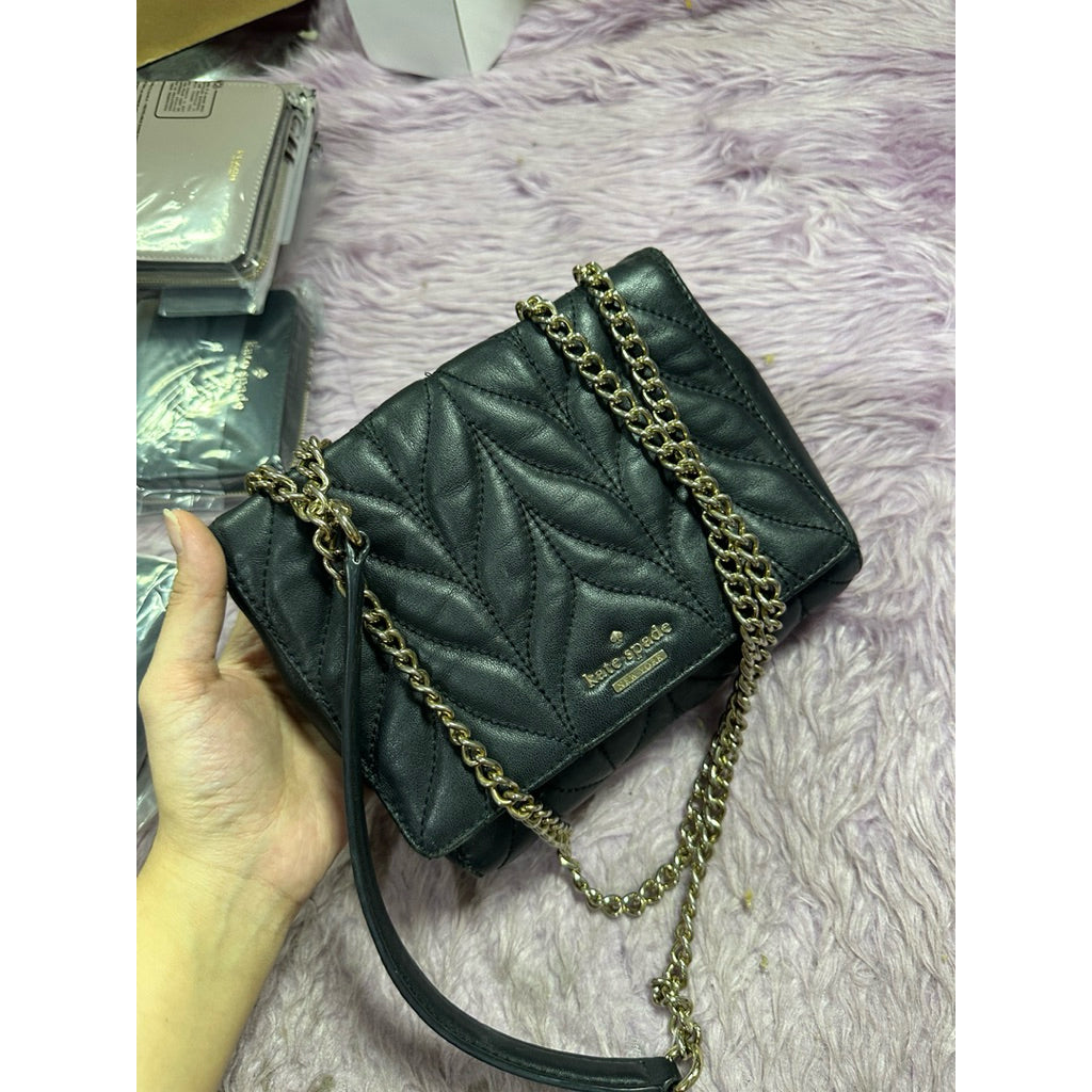 ORIG Preloved KS Briar Lane Quilted Mini Emelyn Crossbody Black Bag