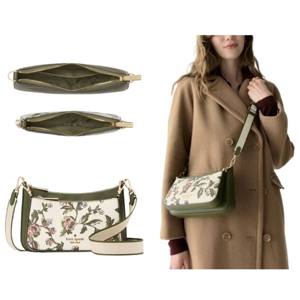ORIG & IMPORTED KS Duet Floral Small Crossbody Green Bag