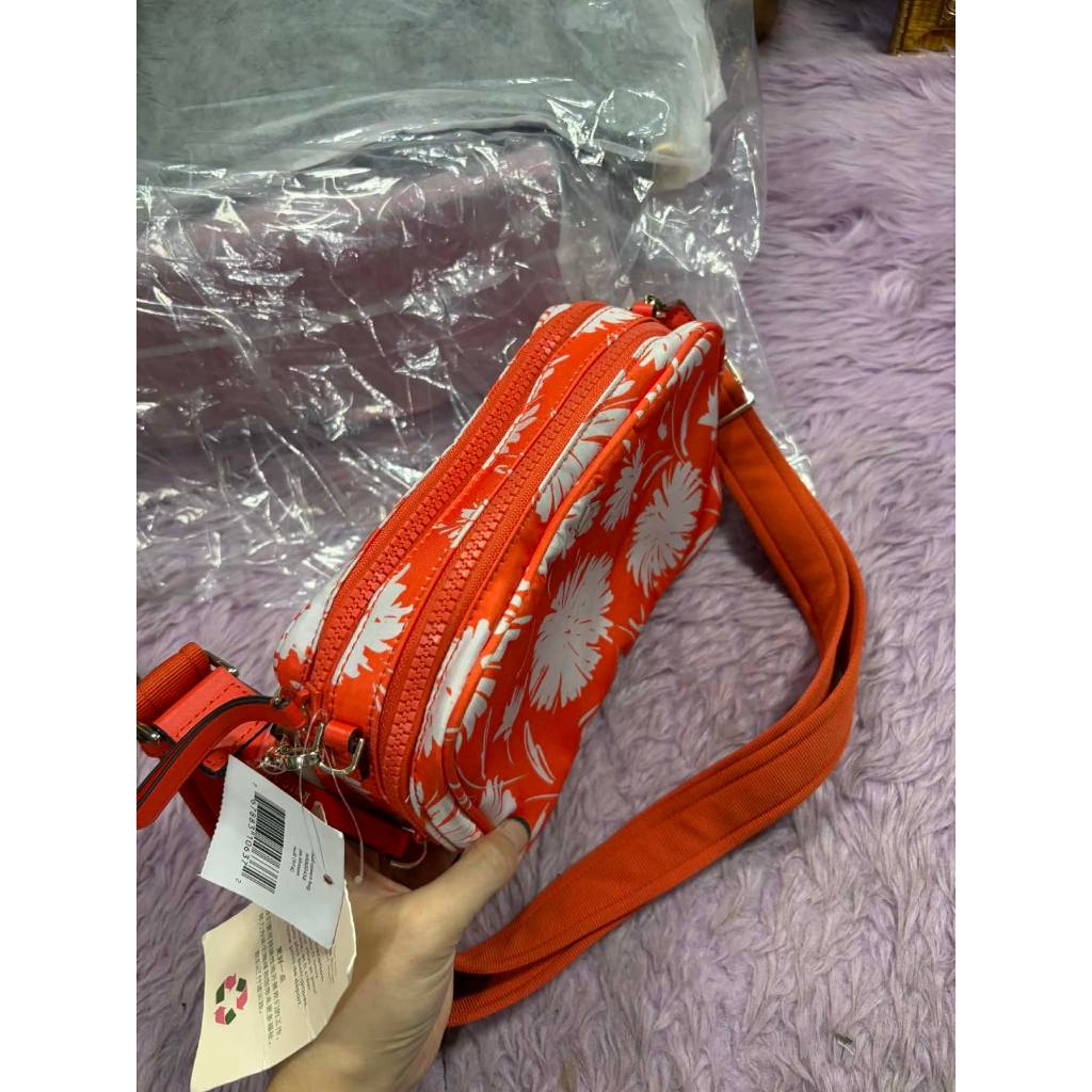 ORIG Preloved KS Jae Small Camera Bag Orange Floral Nylon