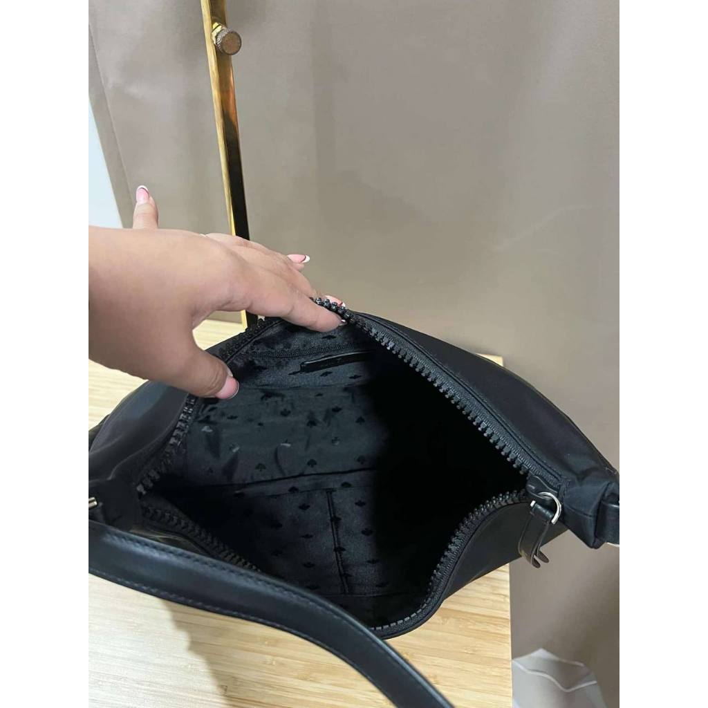 AUTHENTIC/ORIGINAL Preloved KS Jae Medium Nylon Hobo Shoulder Bag Black