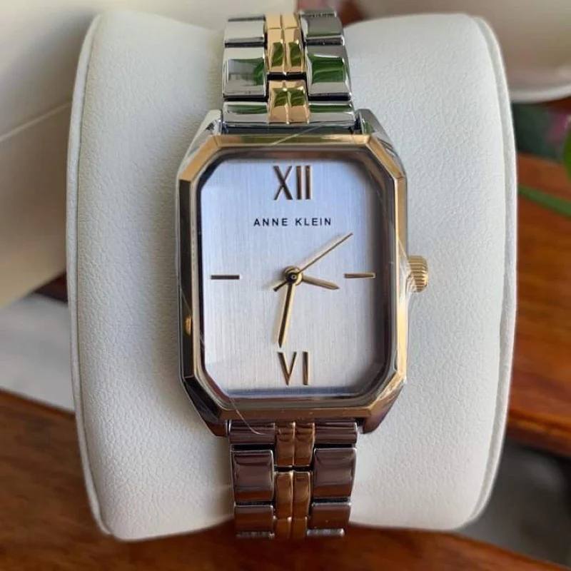 AUTHENTIC/ORIGINAL AK Two Tone Japanese Quartz Dress Watch with Metal Strap, Silver/Gold AK/3775SVTT