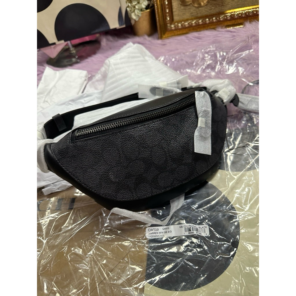 ORIG & IMPORTED CCH Warren Mini Belt Men Black Bag In Signature Canvas