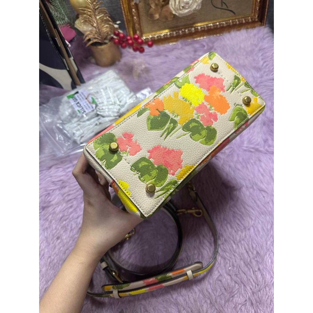 ORIG Preloved CCH  RARE Willow Bucket Yellow/Beige Bag with Floral Print