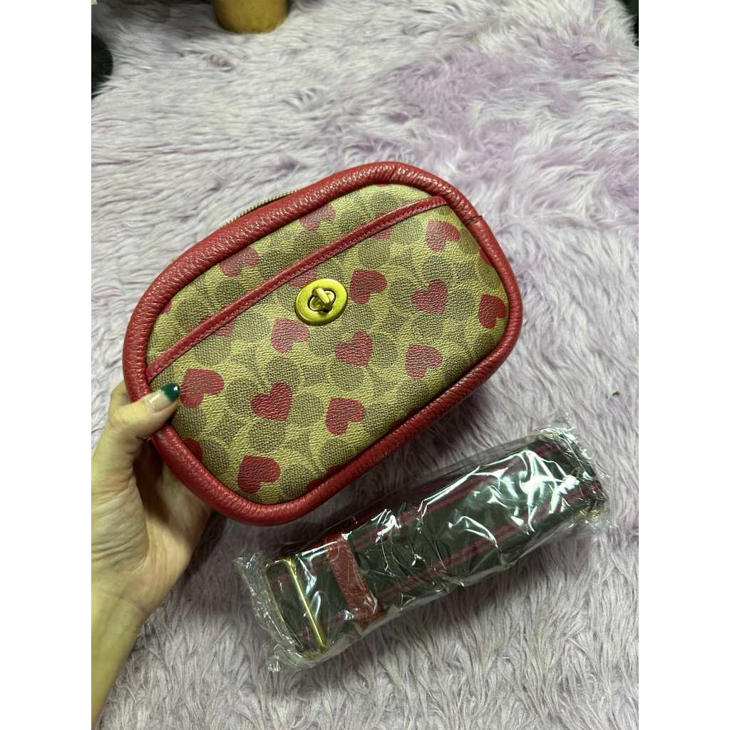 ORIG Preloved CCH Camera Small Khaki/Red Bag Thick Strap
