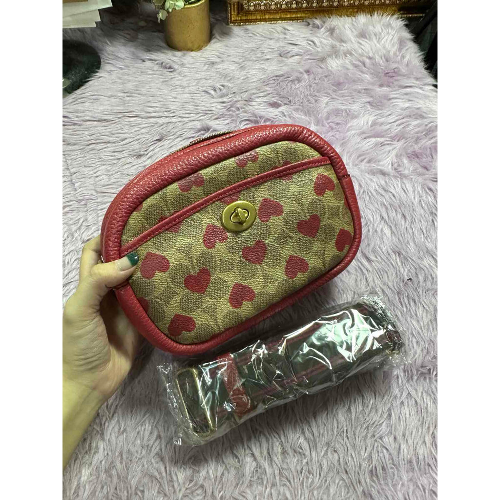 ORIG Preloved CCH Camera Small Khaki/Red Bag Thick Strap