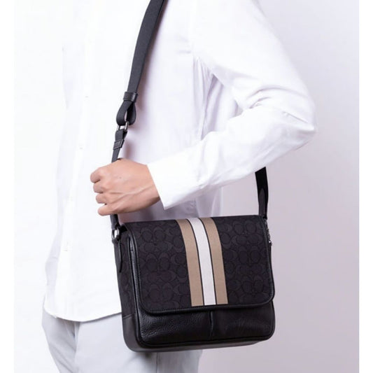 ORIG Preloved CCH Thompson Map Men Bag In Signature Jacquard With Varsity Stripe