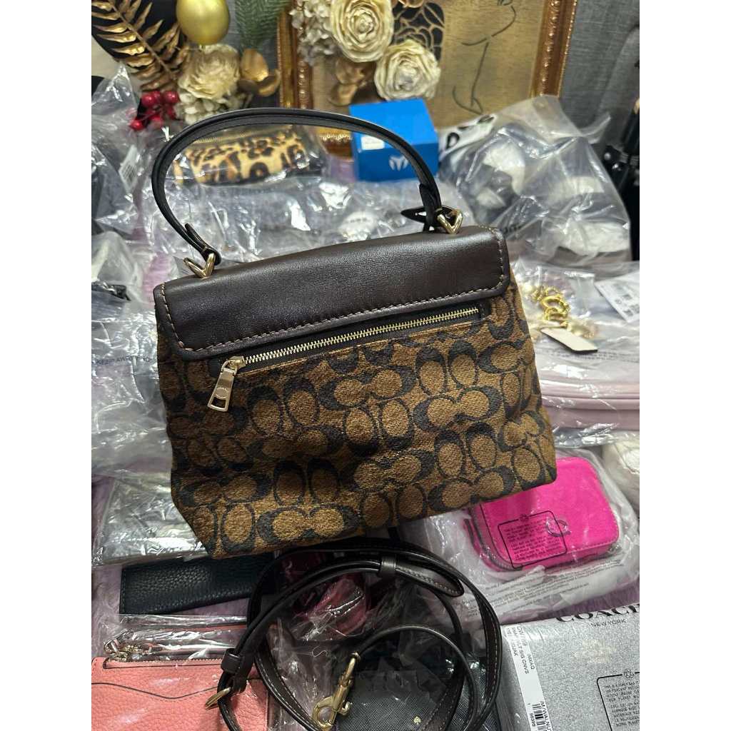 ORIG & IMPORTED CCH Emory Top Handle Walnut Brown Bag In Signature Chenille