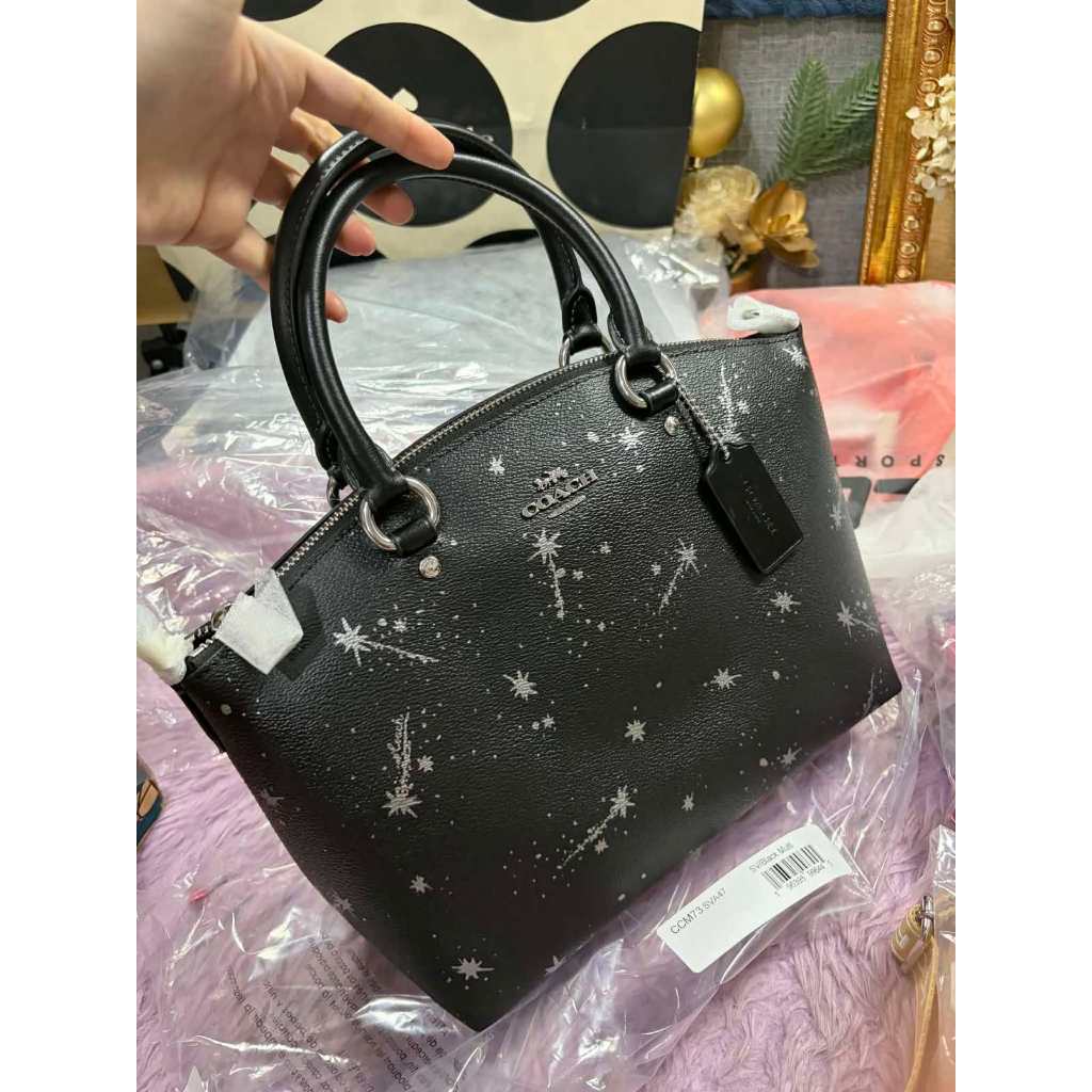 ORIG & IMPORTED CCH Sadie Satchel Black Bag With Star Print