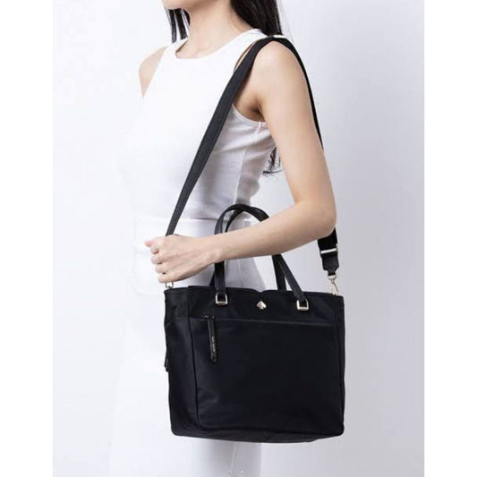 ORIG Preloved KS Jae Medium Nylon Satchel Black Bag