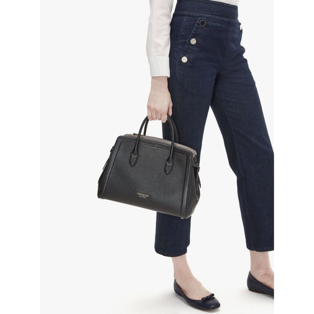 ORIG Preloved KS Knott Medium Zip-top Satchel Black Bag