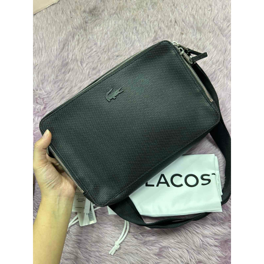 ORIG & IMPORTED LCT Large Chantaco Matte Leather Crossbody Black Bag