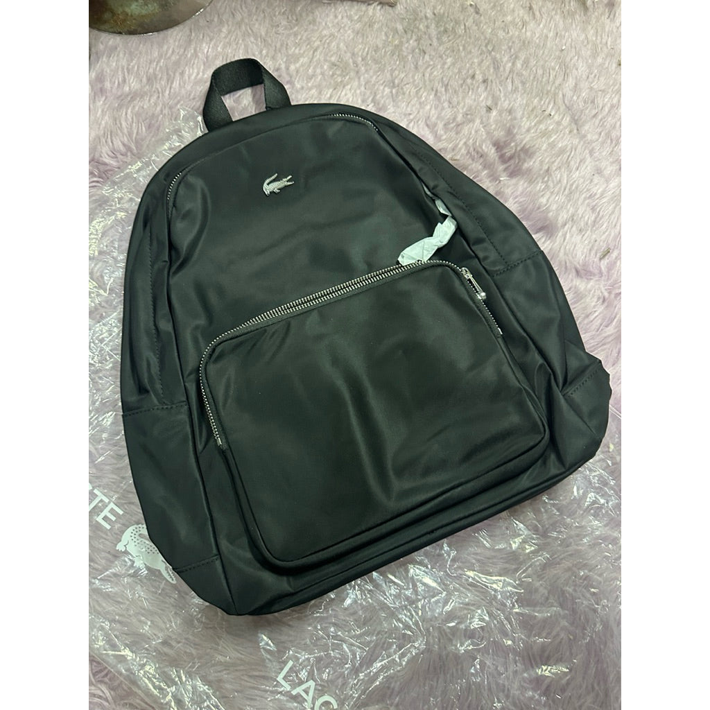 ORIG & IMPORTED Lacoste Easy Backpack Nylon Medium Black Bag