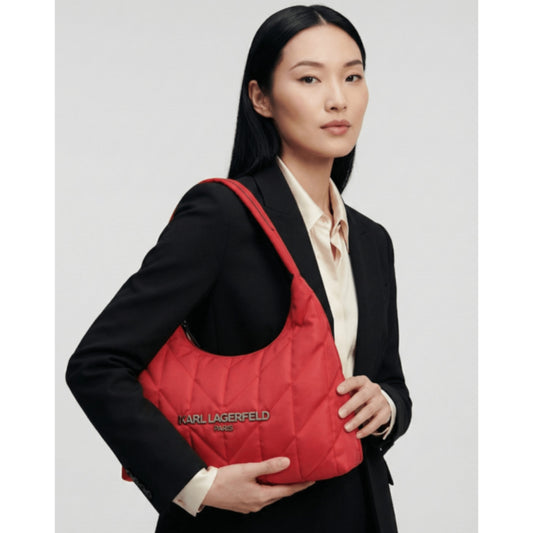 ORIG & IMPORTED Karl Lagerfeld KL Medium Hobo Shoulder Nylon Voyage Tote Red/Pink Bag