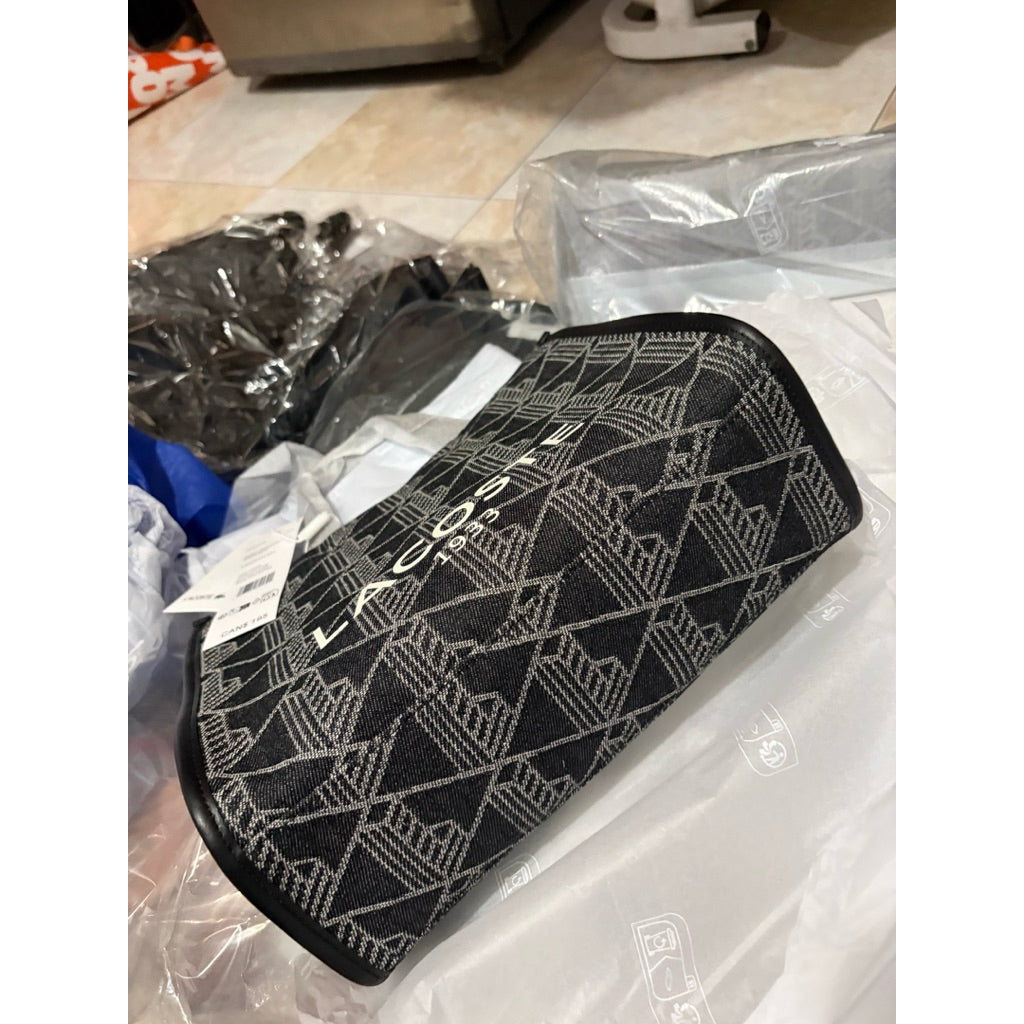 ORIG & IMPORTED Lacoste Small Heritage Jacquard Tote Black Bag
