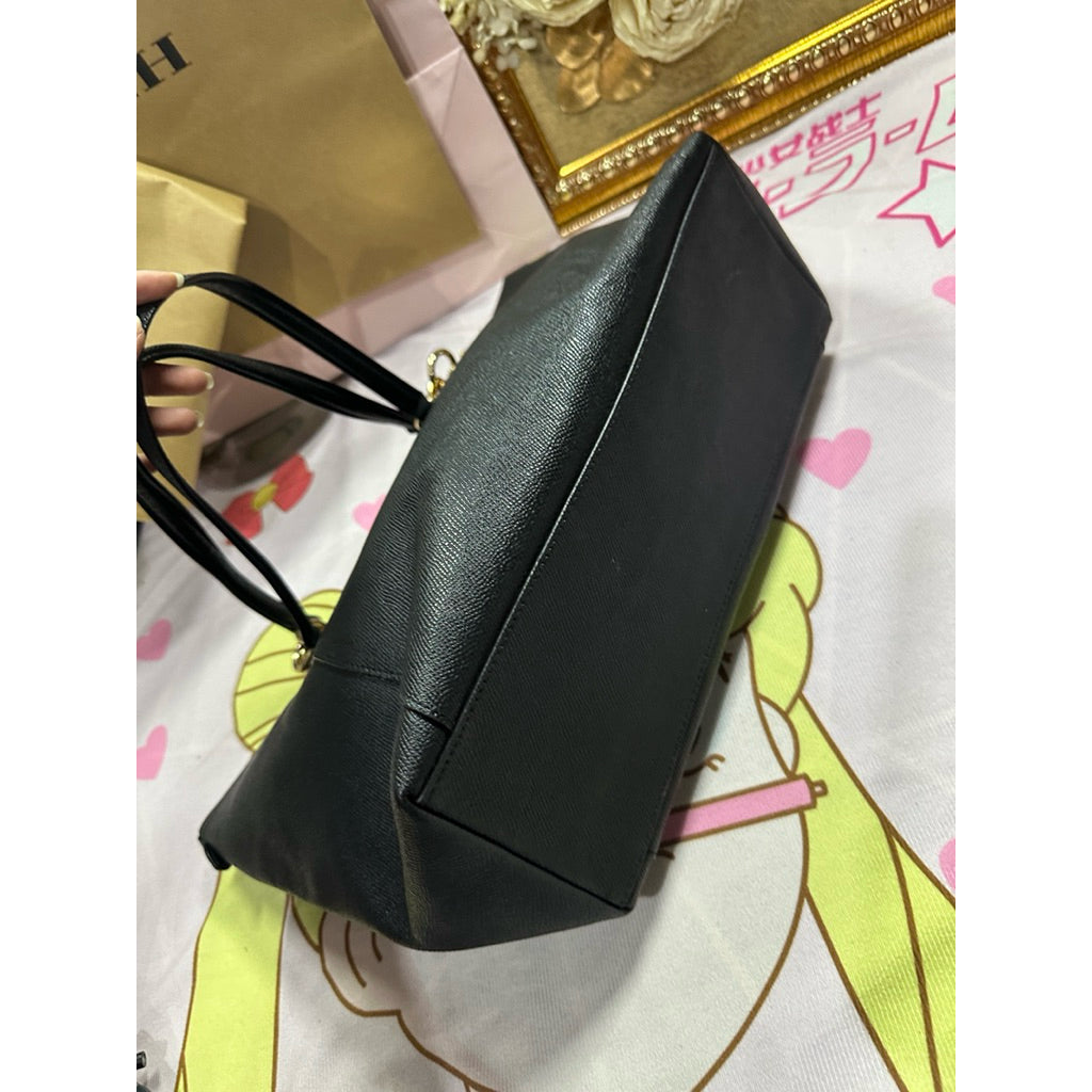 ORIG Preloved CCH F57526 Ava Tote In Crossgrain Leather Handbag Black Bag