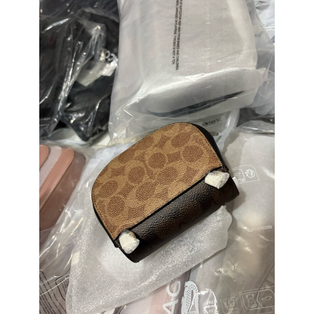 ORIG & IMPORTED Coach Turnlock Card Case Small Wallet On Chain Mini Bag Wallet