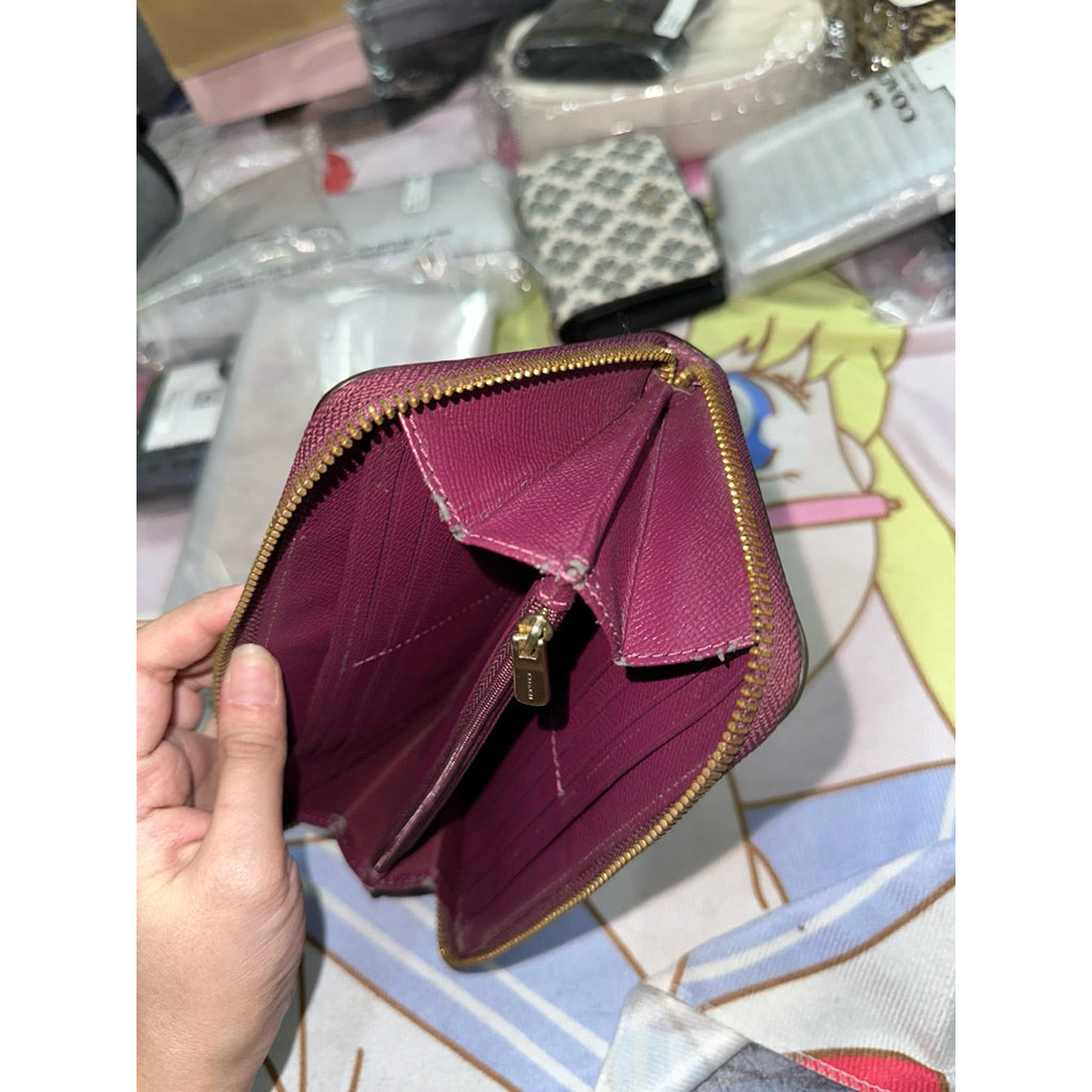 ORIG Preloved WITH FLAW CCH Pink Long Zip Around Wallet