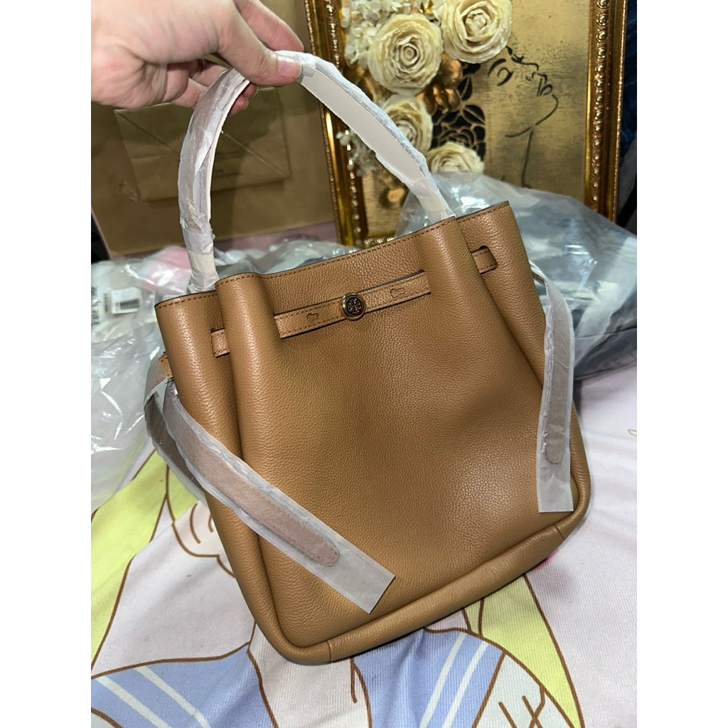 ORIG & IMPORTED TB Small Romy Top Handle Bucket Bag TIRAMISU BROWN