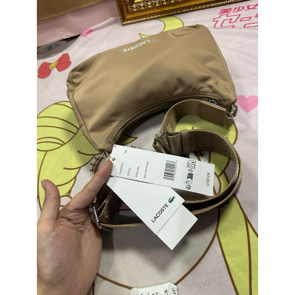 ORIG & IMPORTED LCT Nylon Crossbody Hobo Bag Beige