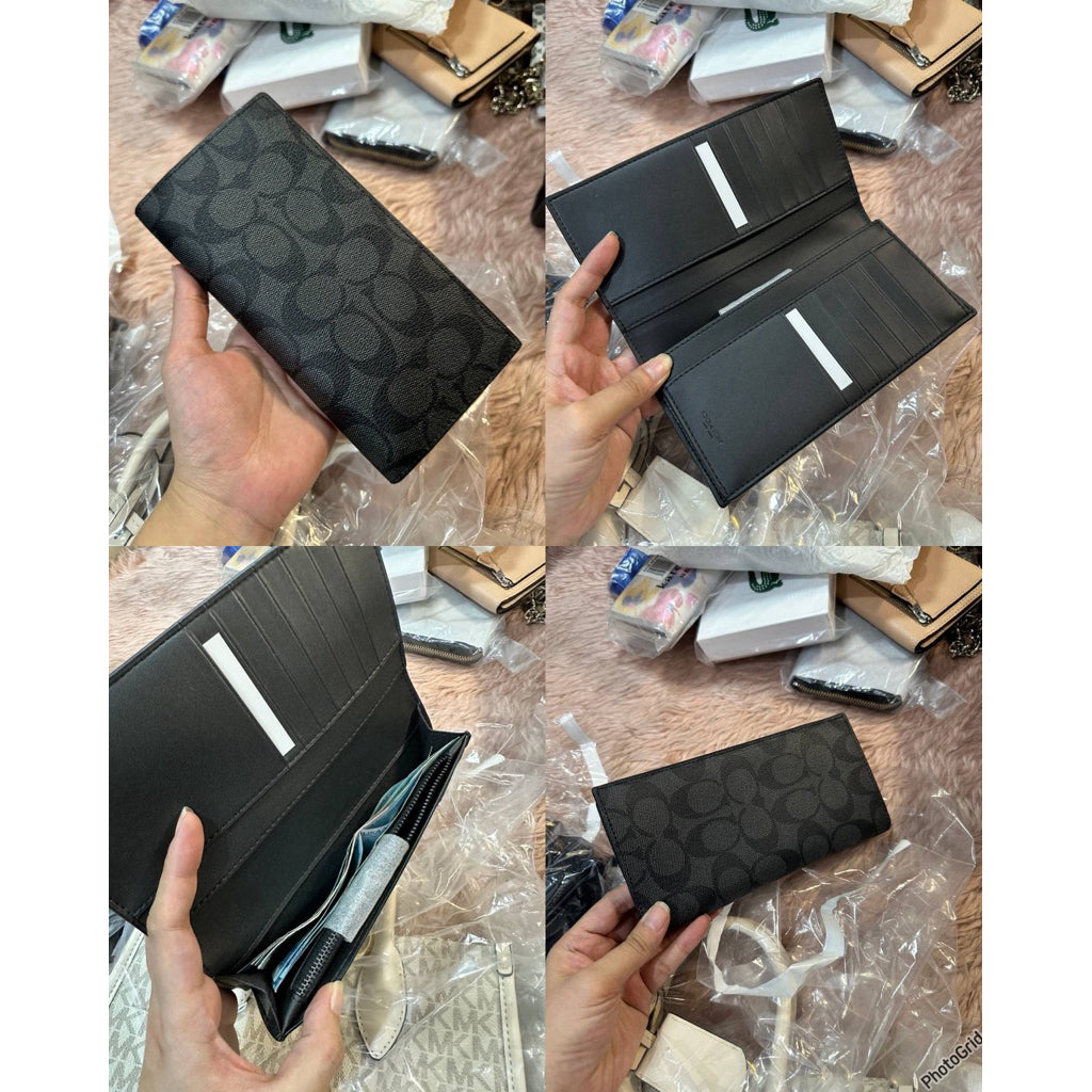 ORIG & IMPORTED CCH Modern Breast Pocket Slim Long Men Wallet Black Brown