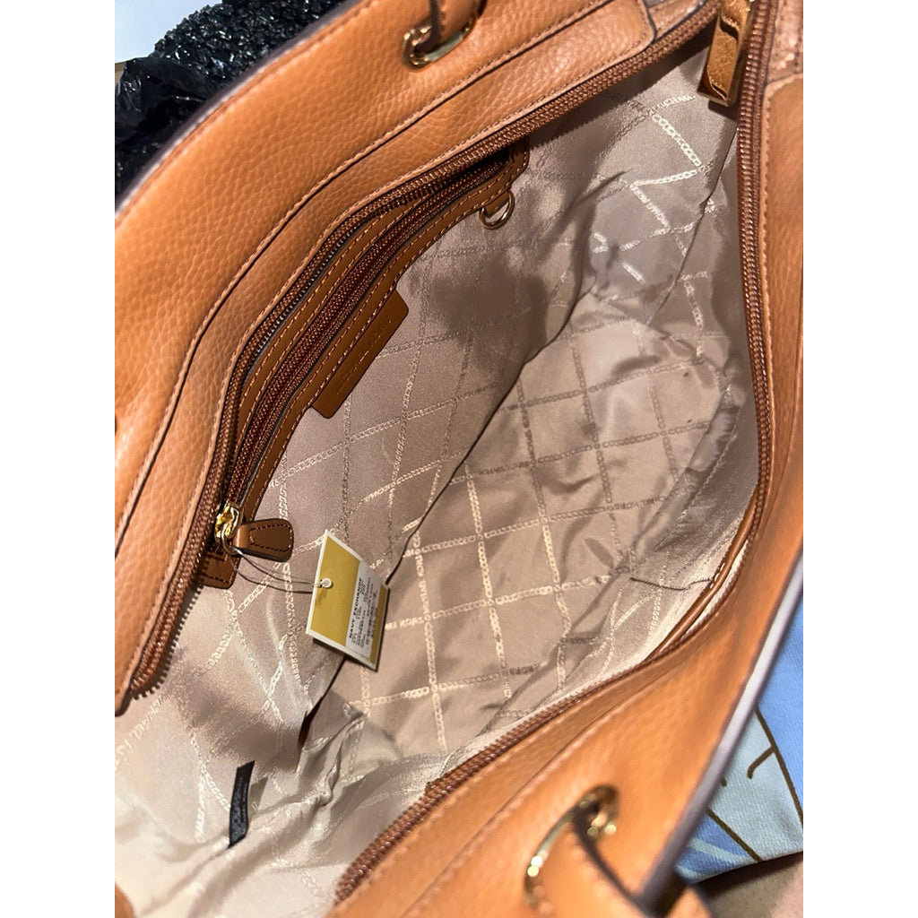 ORIG Preloved WITH FLAW MK Bedford Medium Top Zip Pocket Tote Brown Bag
