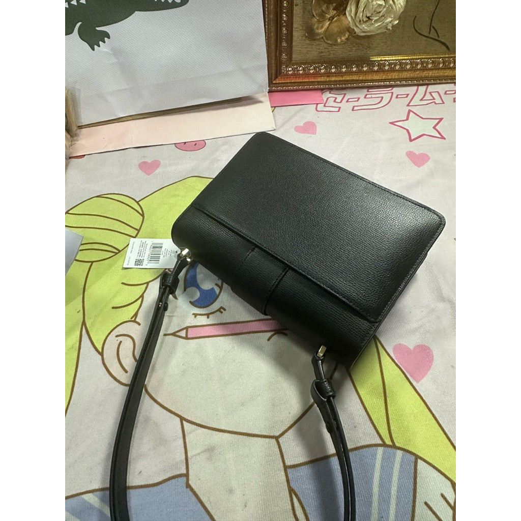 ORIG & IMPORTED KS Phoebe Turnlock Flap Shoulder Black Bag