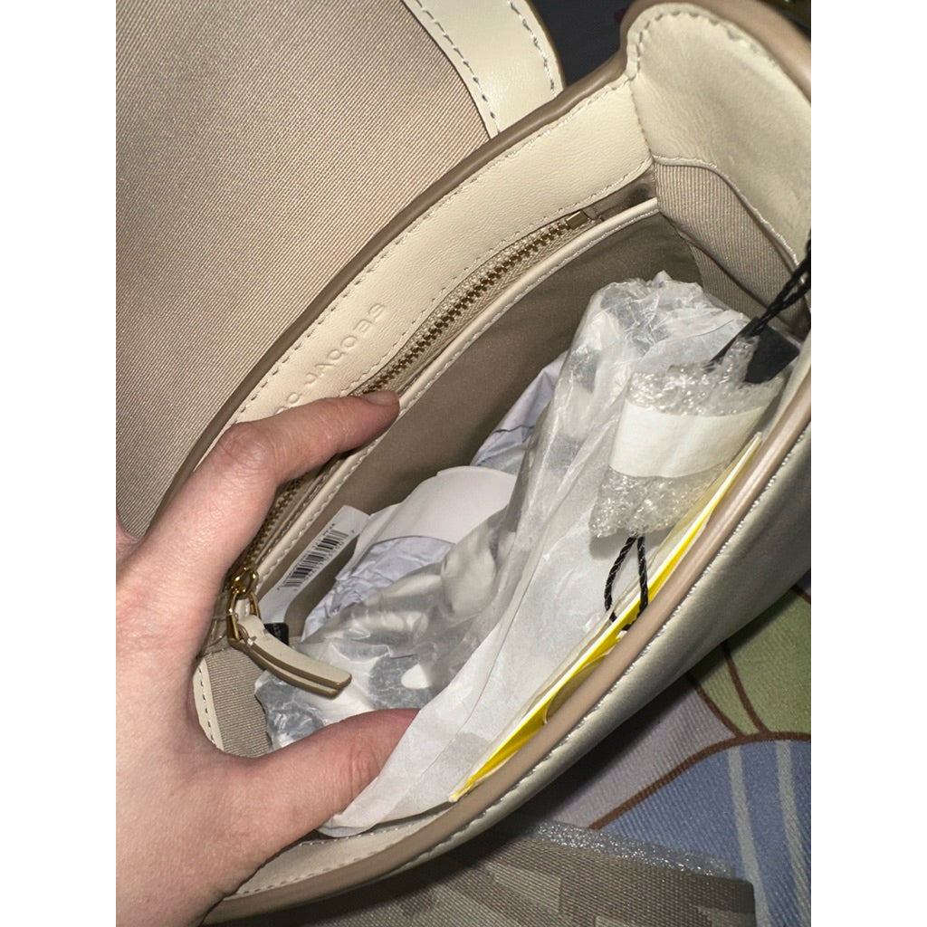 ORIG & IMPORTED MJ The Saddle Crossbody White Flap Bag