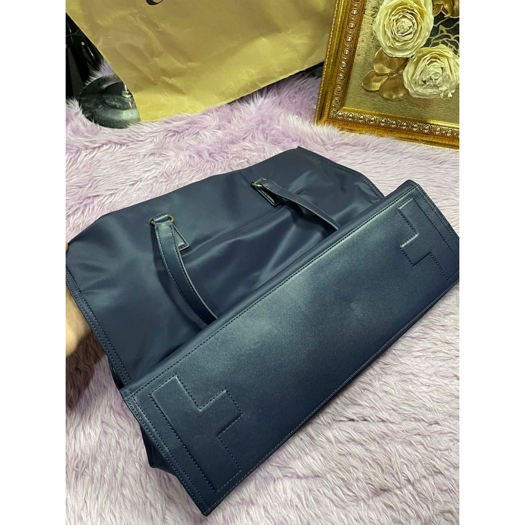 ORIG & IMPORTED TB Ella Medium Nylon Tote Black/Navy Blue Bag