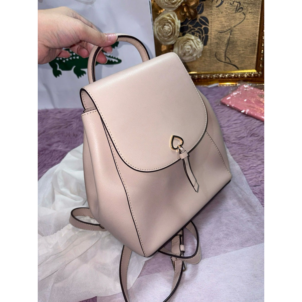 ORIG Preloved KS Adel Medium Flap Beige Backpack Bag