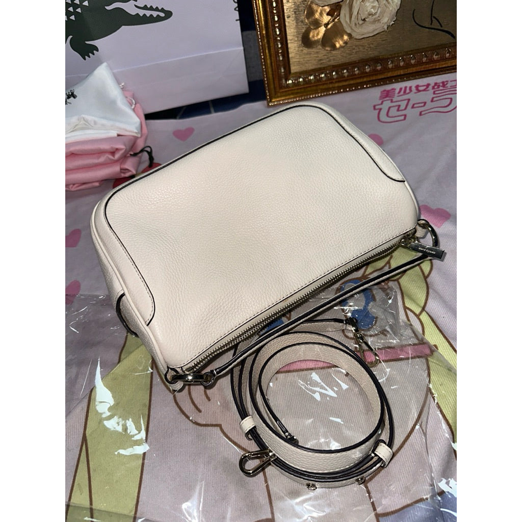 ORIG Preloved KS Smoosh Satchel Hobo Medium White Bag
