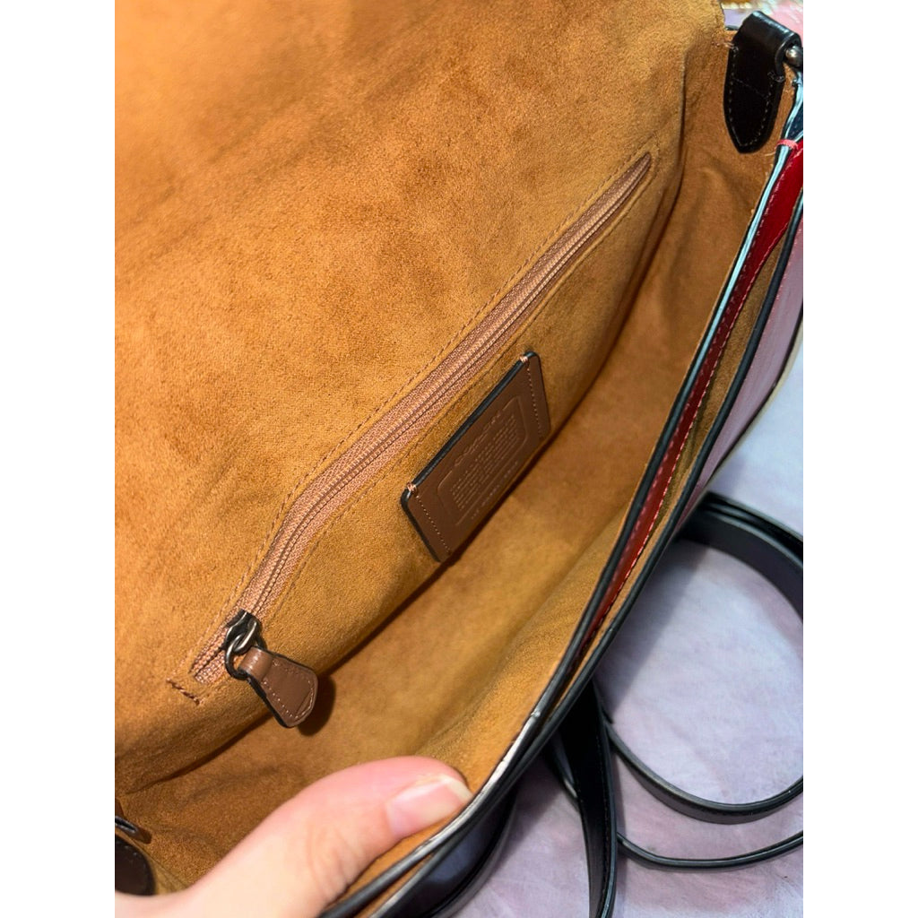 ORIG Preloved CCH Georgie Shoulder Bag with Linear Quilting Brown/Orange Bag