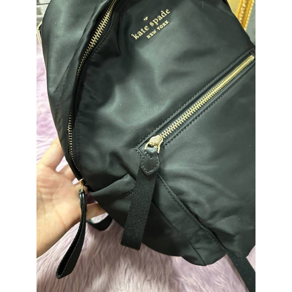 ORIG Preloved KS Chelsea Medium Backpack Black Nylon Bag