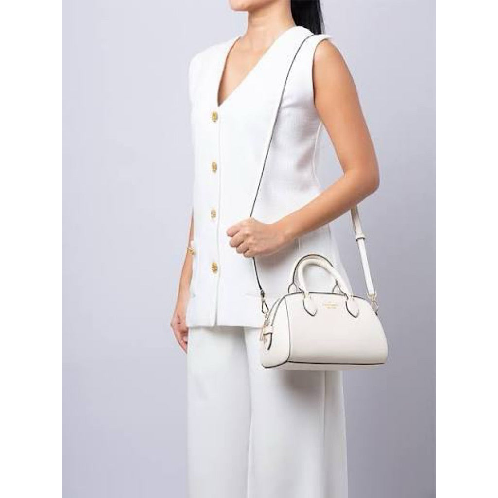 ORIG & IMPORTED KS Madison Dolly Saffiano Leather Duffle Crossbody Bag BLACK BROWN BEIGE WHITE
