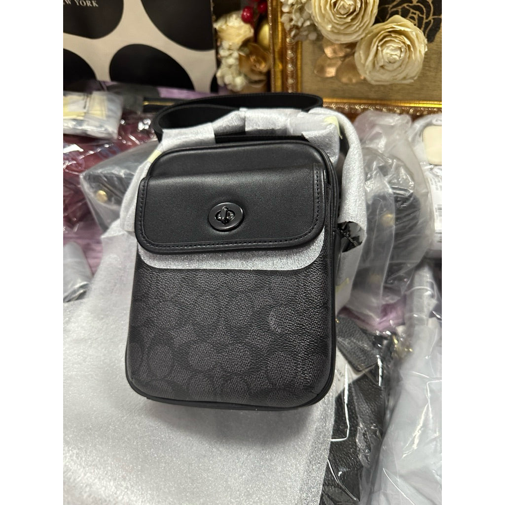 ORIG & IMPORTED CCH Turnlock Men's Crossbody Black Bag In Signature Canvas