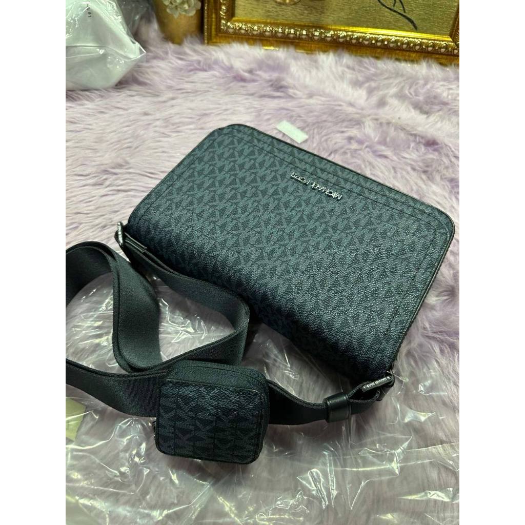 ORIG & IMPORTED MK Cooper Mini Signature Logo Crossbody Men Blue Bag With Pouch