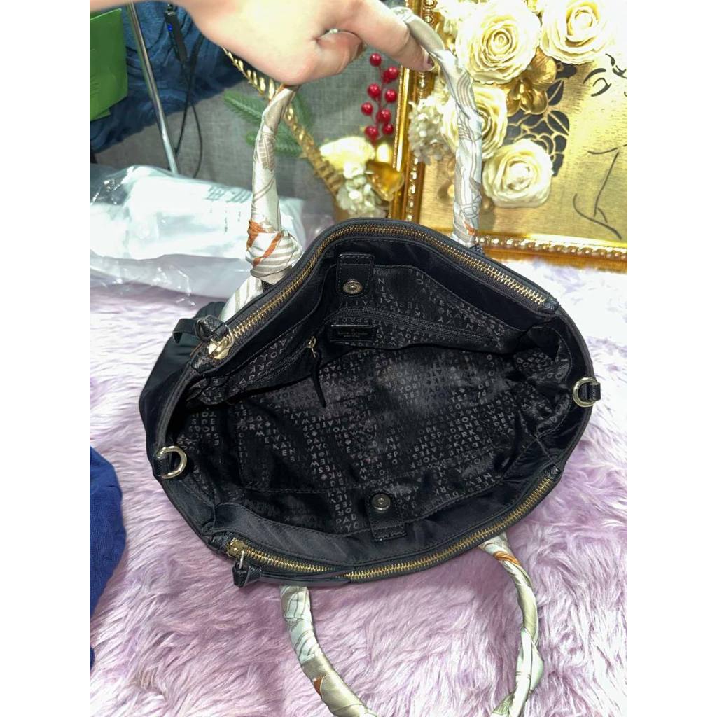 ORIG Preloved KS Wilson Road Alyse Tote Nylon Crossbody Black Bag