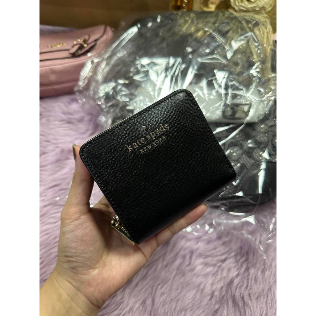 ORIG Preloved KS Staci Small Zip Around Black Wallet