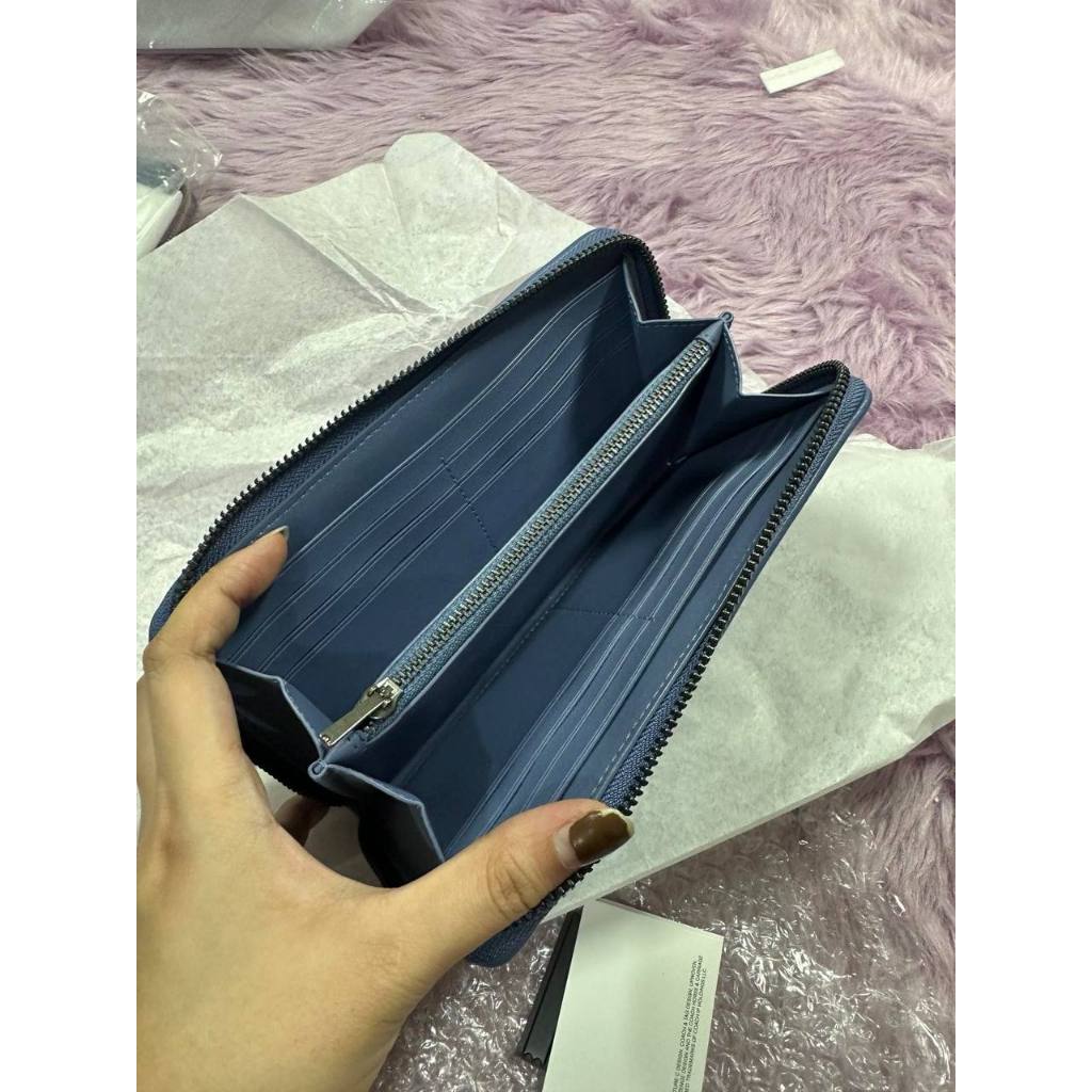 ORIG & IMPORTED CCH Accordion Zip Long Quilted Wallet Blue