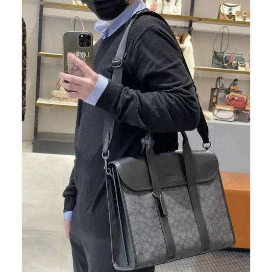 ORIG Preloved Retail CCH Gotham Portfolio Bag In Signature Canvas Men Laptop Black Bag